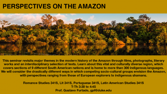 Course flyer for Portuguese 341S: Perspectives on the Amazon