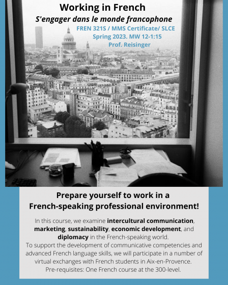 Course flyer for French 321S