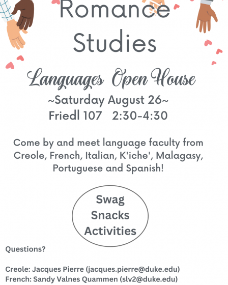 Languages Open House August 26th