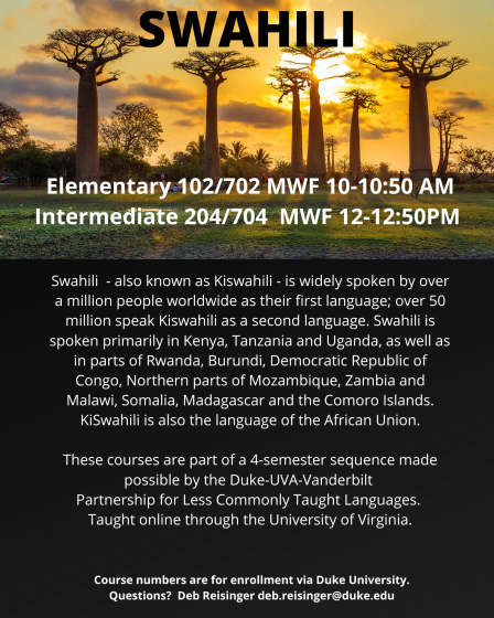 Swahili course flyer