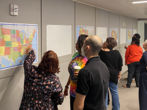 Workshop participants completed a mapping activity to interrogate their assumptions about language. 